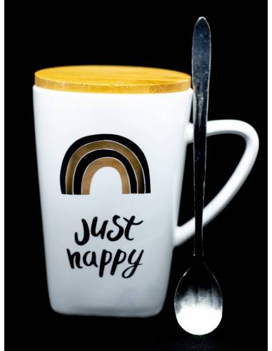 Taza blanca Just Happy