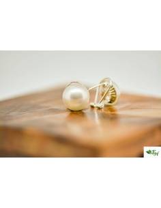 Pendiente Plata Perla Omega
