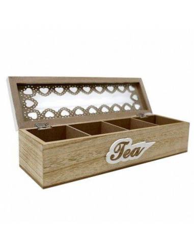 Caja Madera y Cristal Té