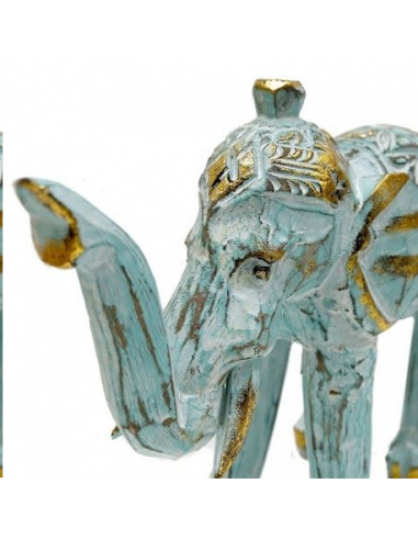 Elefante Madera Turquesa 27cm