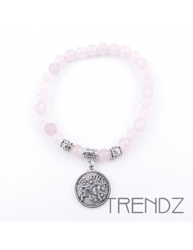Pulsera Zodiaco Tauro Cuarzo Rosa