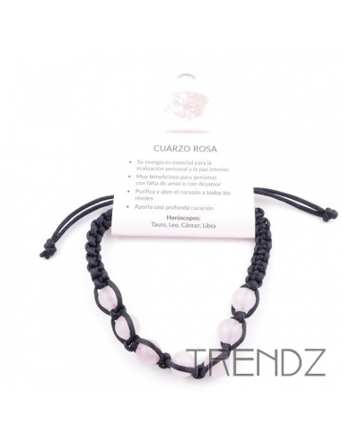 Pulsera Nudo Cuarzo Rosa