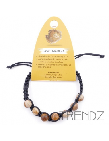 Pulsera Nudo Jaspe Madera