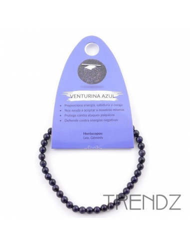 Pulsera Bola Venturina Azul Bola 4MM