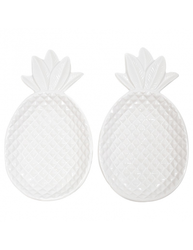 Plato Piña Porcelana Blanco 29*17*3.5cm