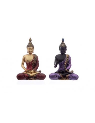 Figura Buda Tailandés en Negro y Lila...