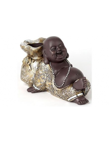 Figura Resina Buda Happy Marron y...