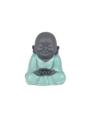 Figura Resina Buda Sentado Verde y...