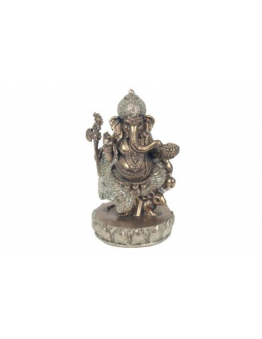 Figura Resina Ganesha Dorada Apoyada...
