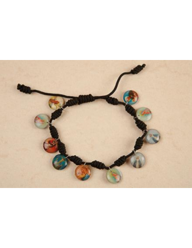 Pulsera 10 Santos Hilo Negro