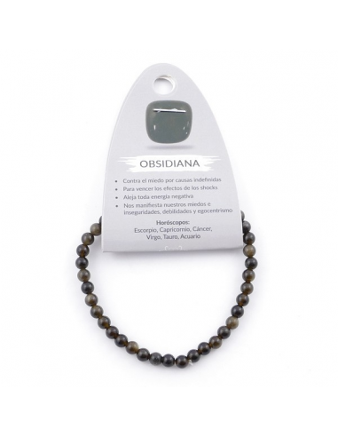 Pulsera Obsidiana Bola 4MM