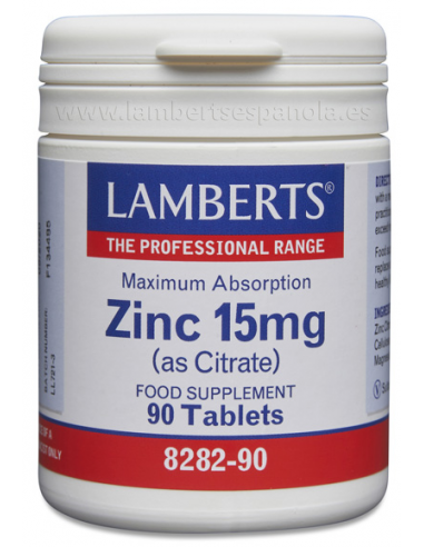 Zinc 15 mg Citrato - Lamberts - 90...