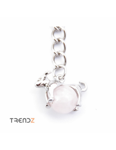 Llavero Zodiaco Tauro Cuarzo Rosa