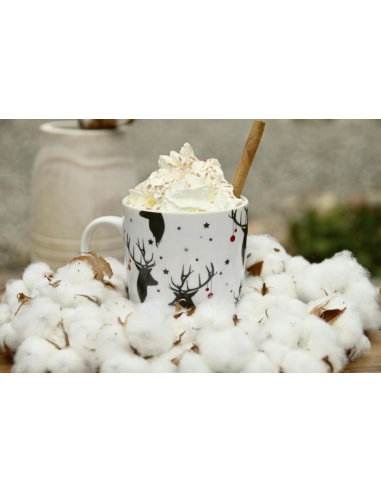 Mug Porcelana Renos Navidad 3...