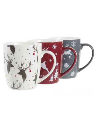 Mug Porcelana Renos Navidad 3...