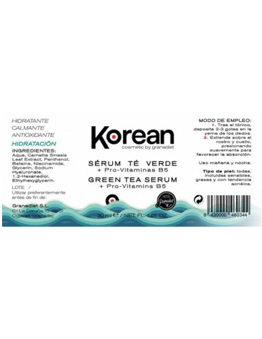 Sérum de Té verde+ Pro-Vitamins B5 -...
