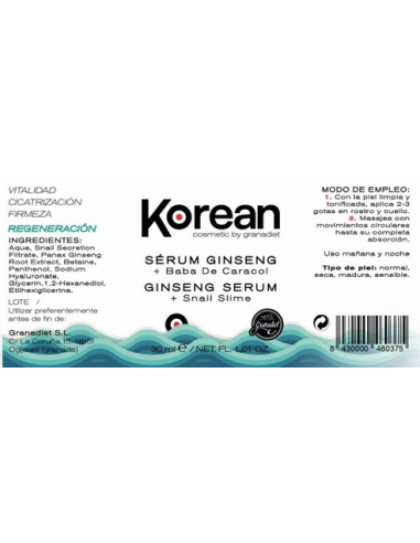Sérum Ginseng + Baba de caracol -...
